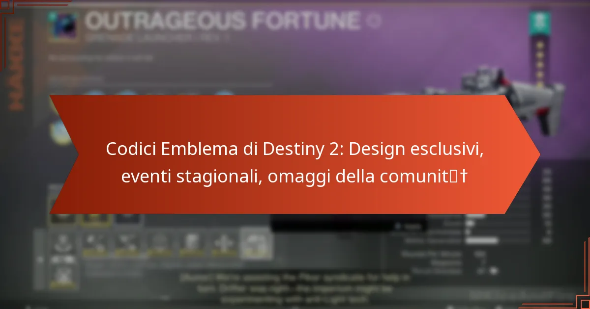 Codici Emblema di Destiny 2: Design esclusivi, eventi stagionali, omaggi della comunità
